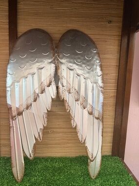 Silver Metallic Angel Wing Wall Decor - Decorative Wing Pair
